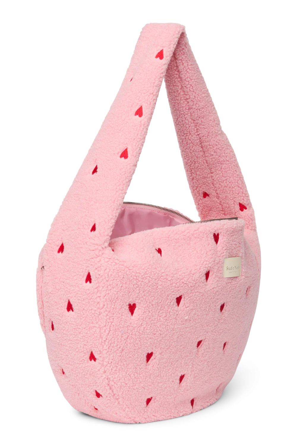 Teddy Cross Body Bag | Light Pink Hearts