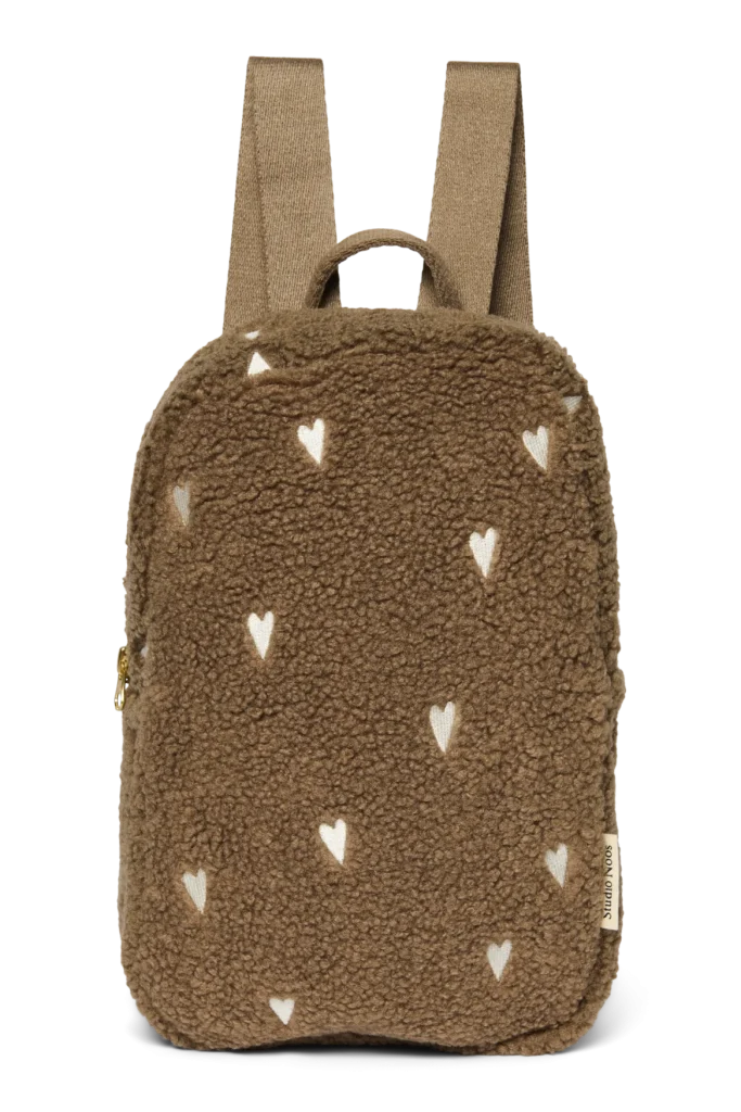 Teddy Mini Backpack | Brown Hearts
