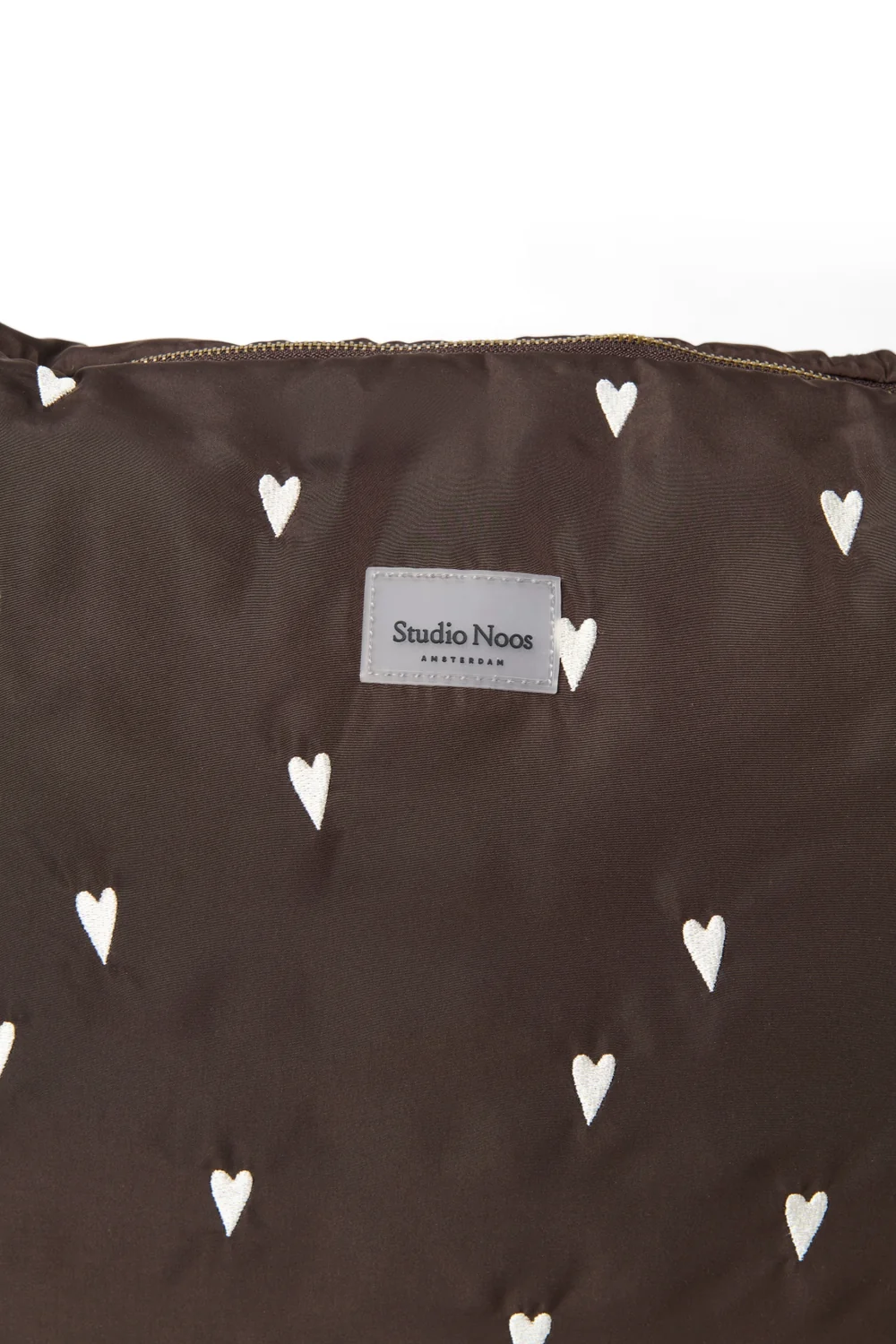 Puffy Diaper Bag | Brown Hearts