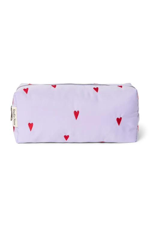 Puffy Pouch | Purple Hearts