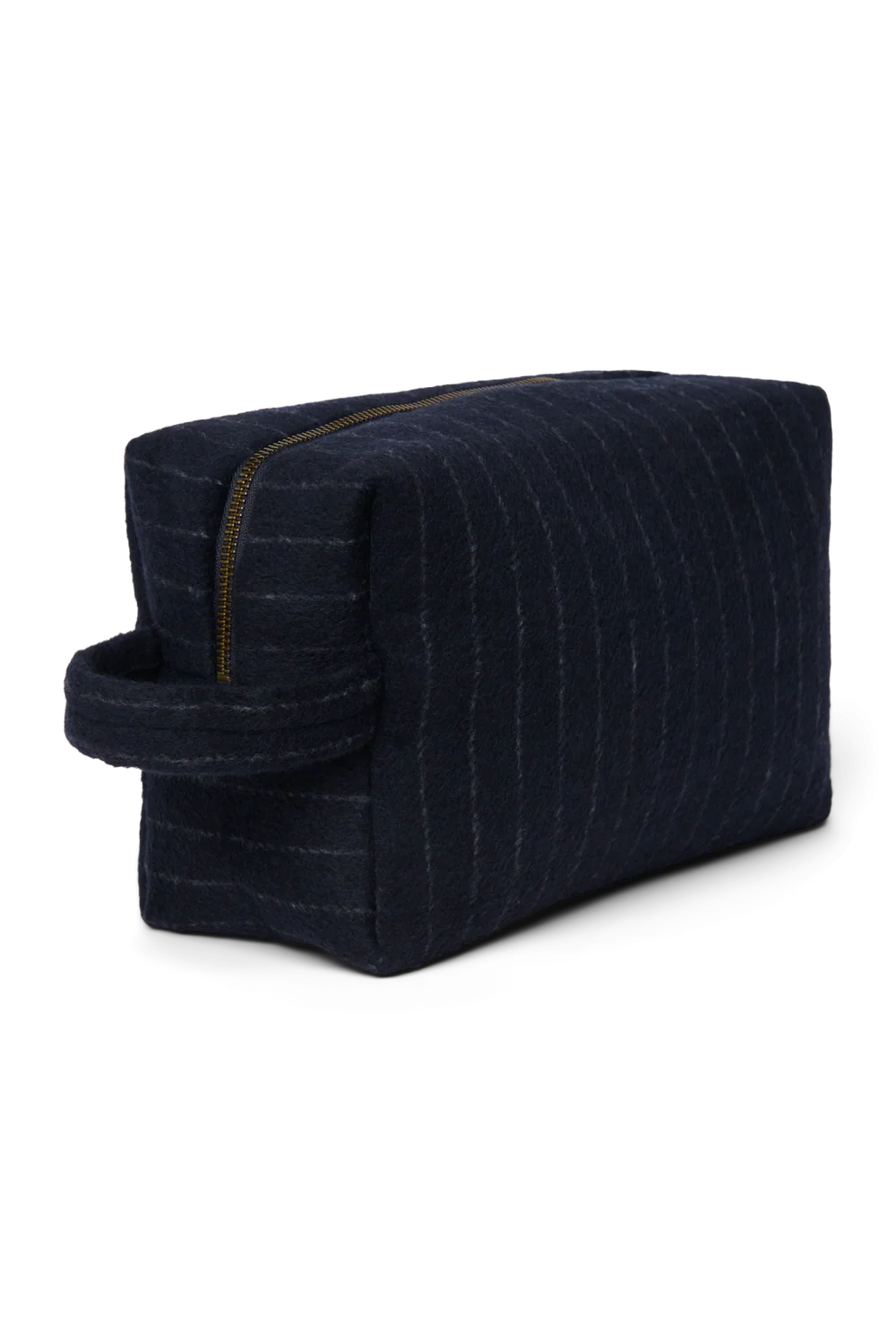 Flannel Chalkstripe Toiletry Bag | Dark Blue
