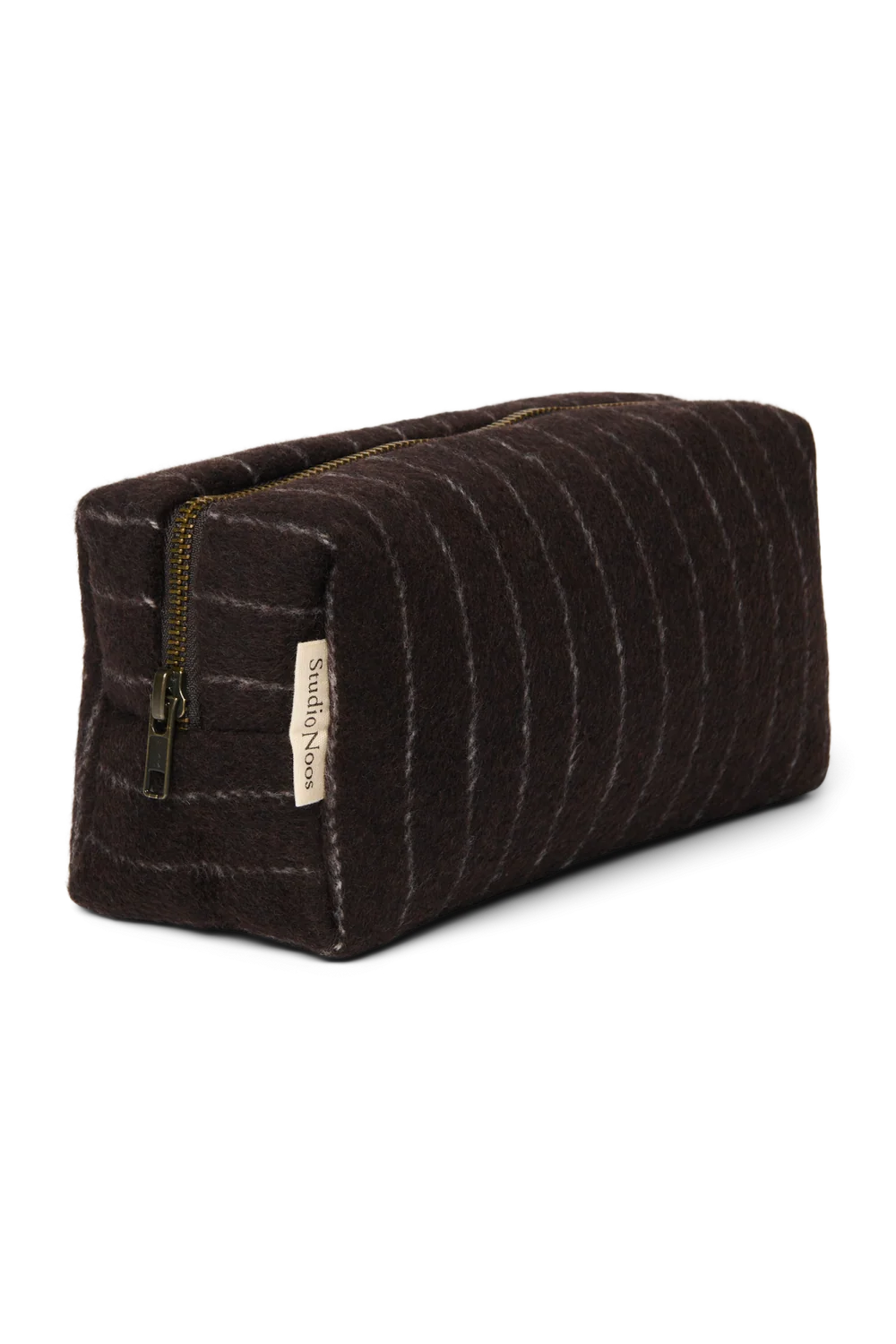 Flannel Chalkstripe Pouch | Brown