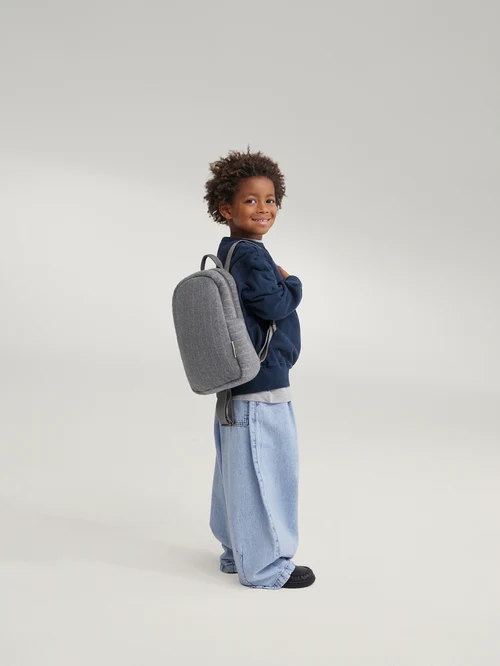 Flannel Chalkstripe Mini Backpack | Light Grey