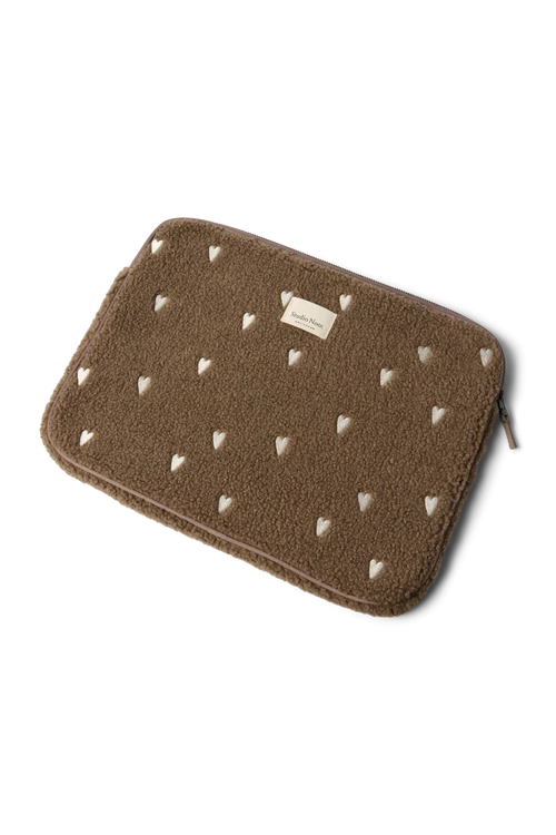 Teddy Laptop Sleeve 15 Inch | Brown Hearts