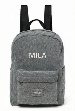 Denim Midi Backpack | Grey