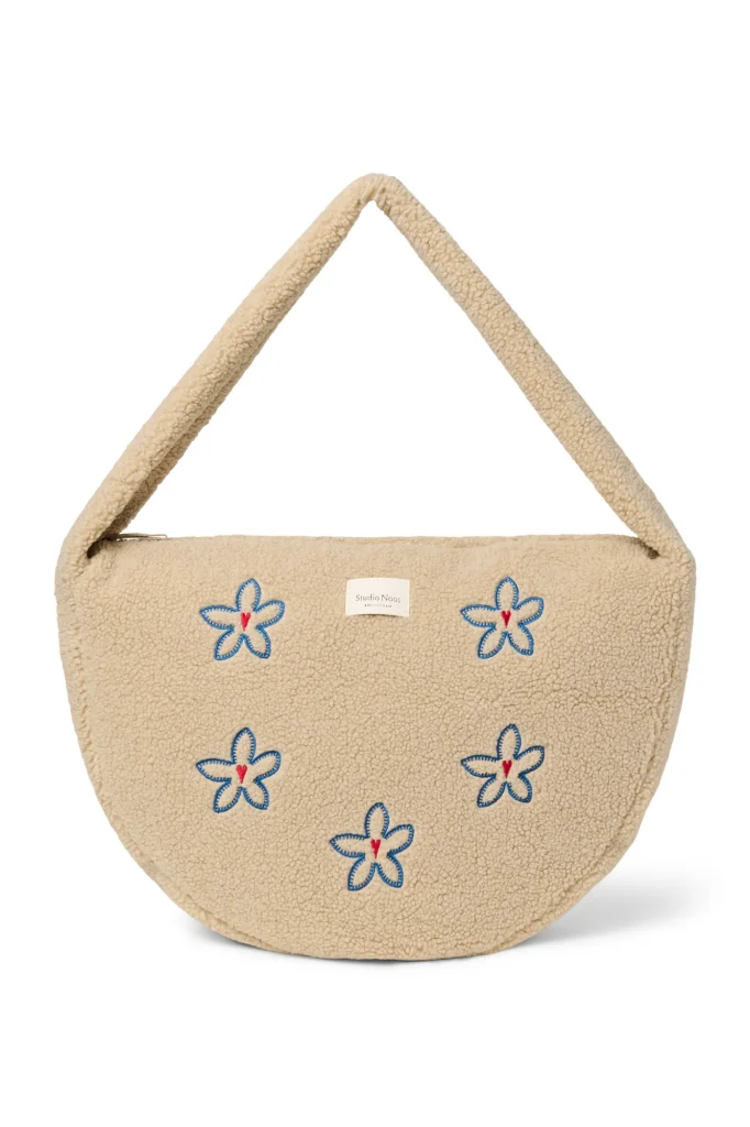 Teddy Cross Body Bag | Ecru Flower Heart