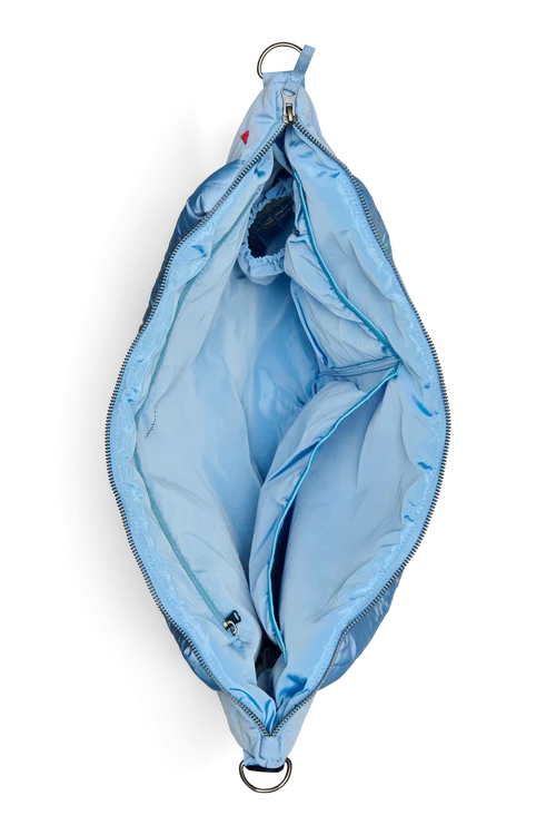 Puffy Diaper Bag | Light Blue Hearts