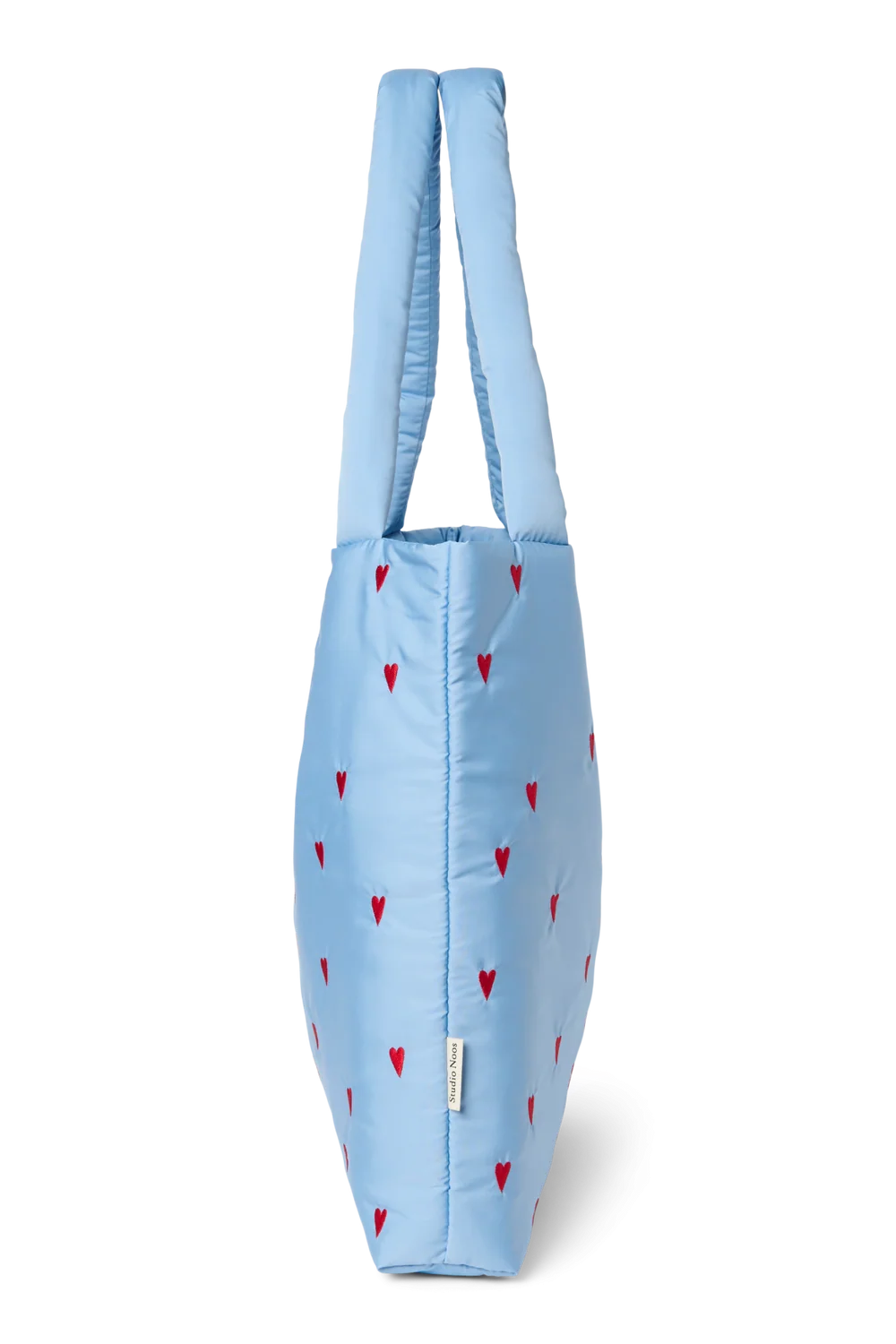 Puffy Mom Bag | Light Blue Hearts