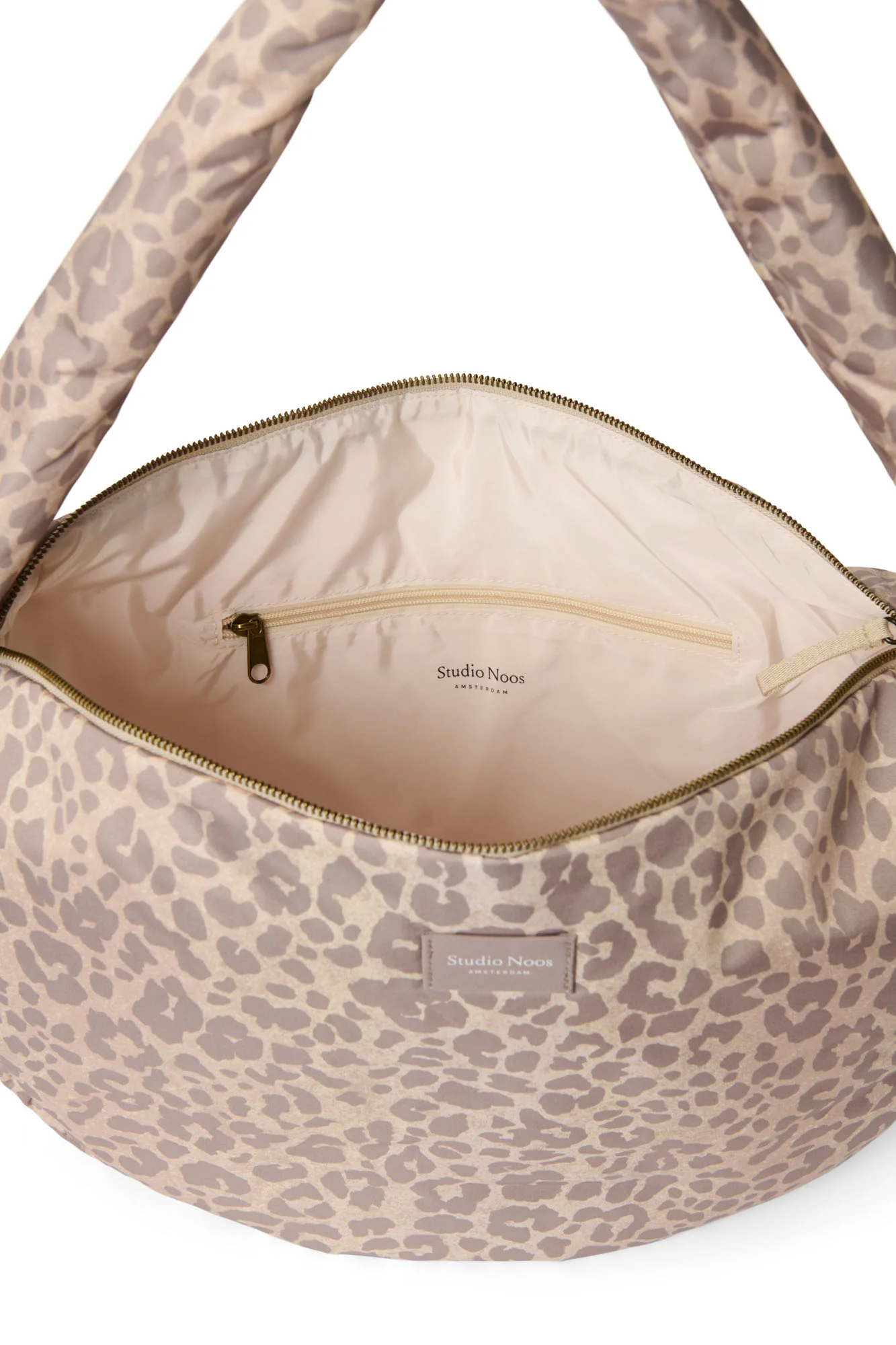 Puffy Cross Body Bag | Beige Leopard