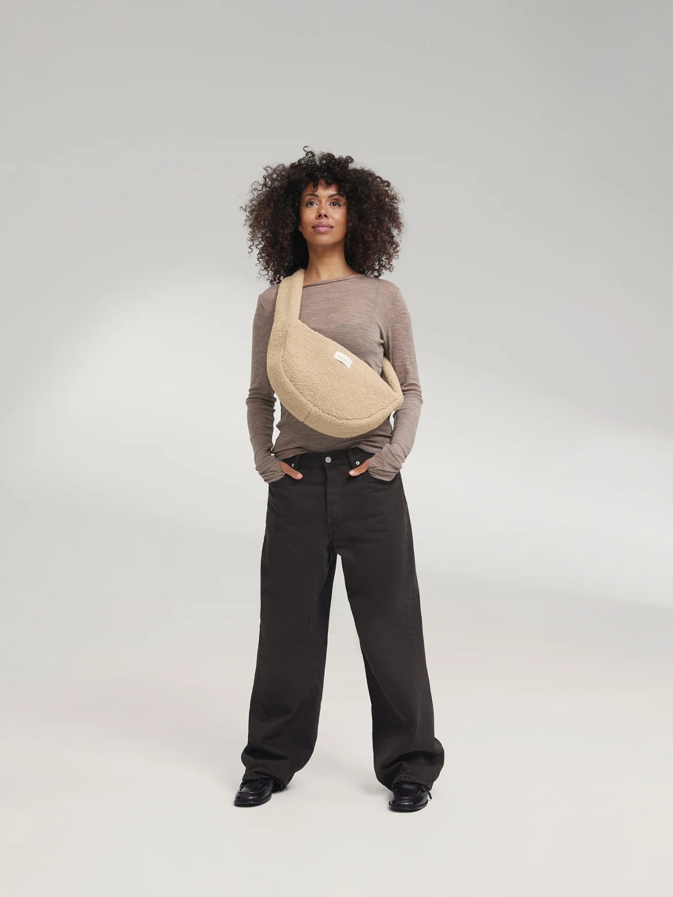 Teddy Mini Cross Body Bag | Ecru