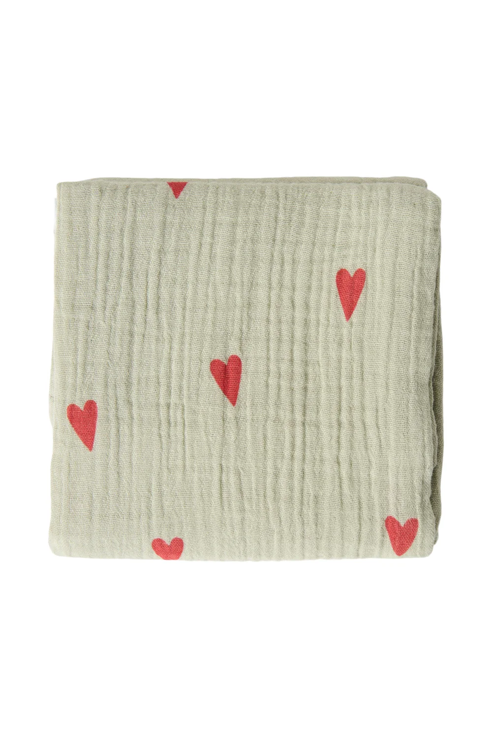 Swaddle Print Medium | Green Hearts