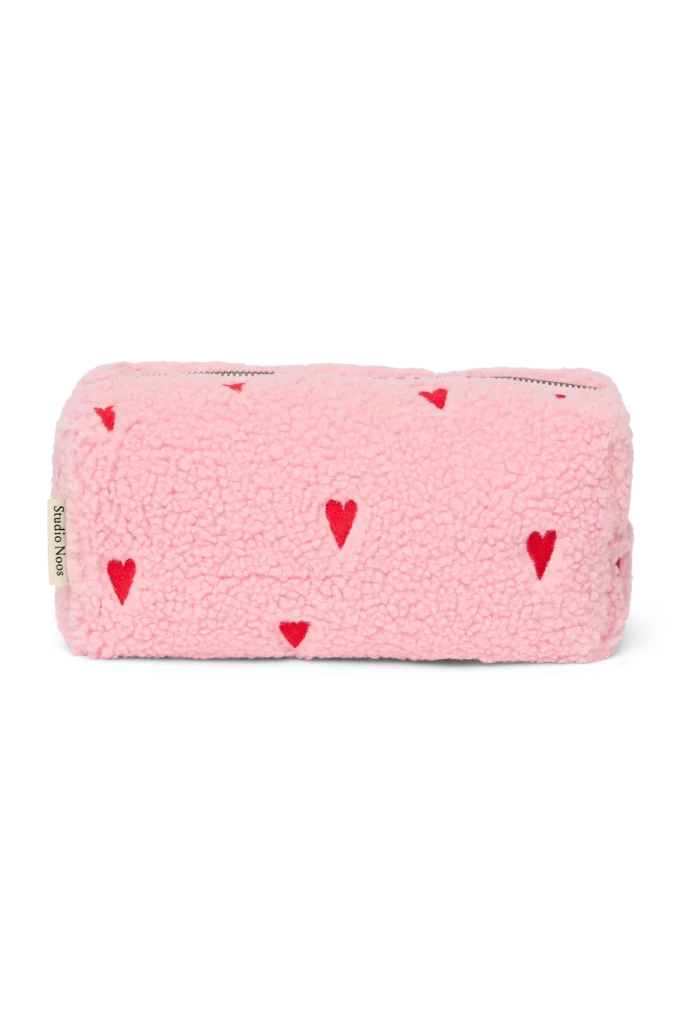 Teddy Pouch | Light Pink Hearts