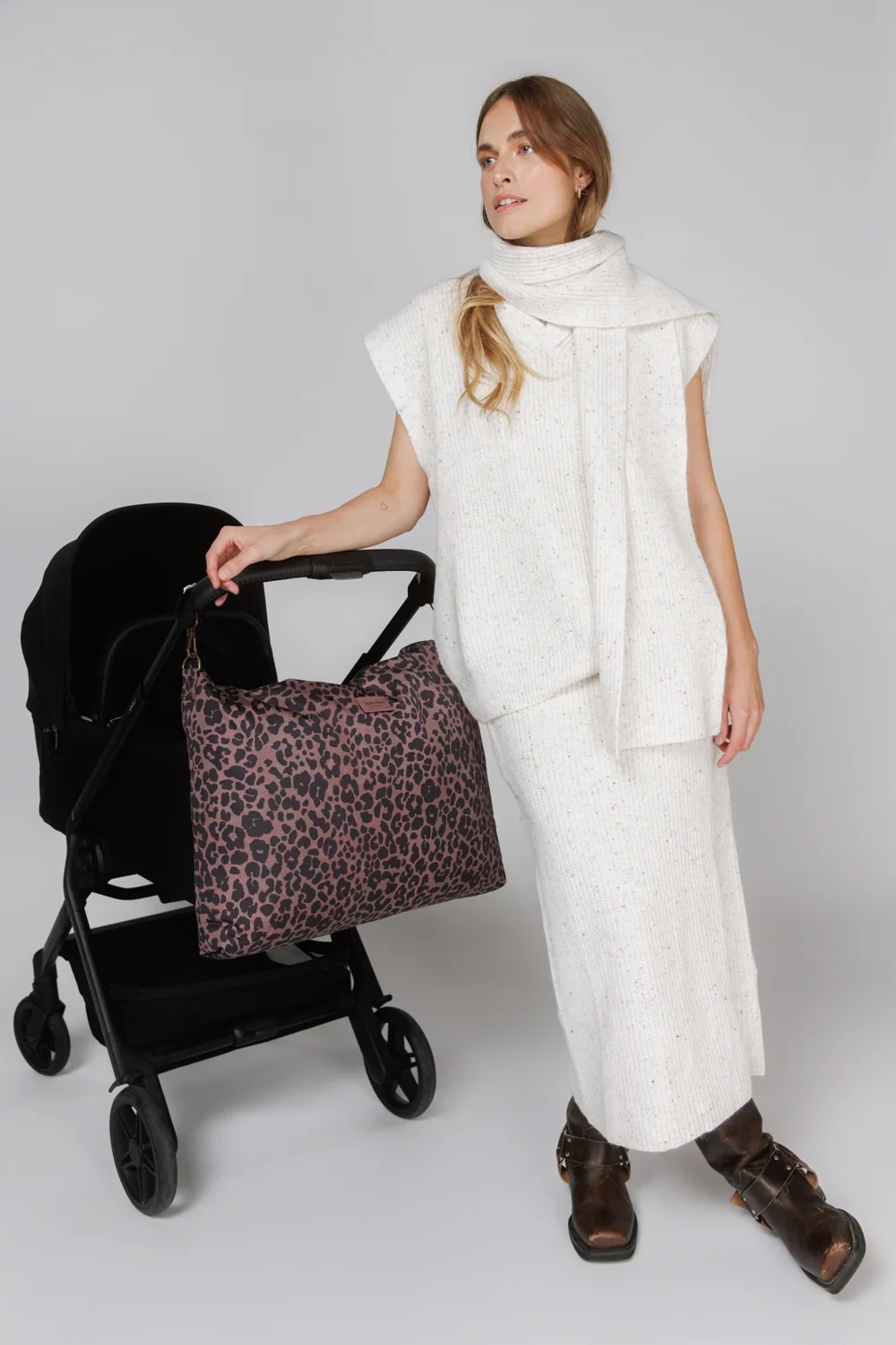 Puffy Diaper Bag | Red Leopard