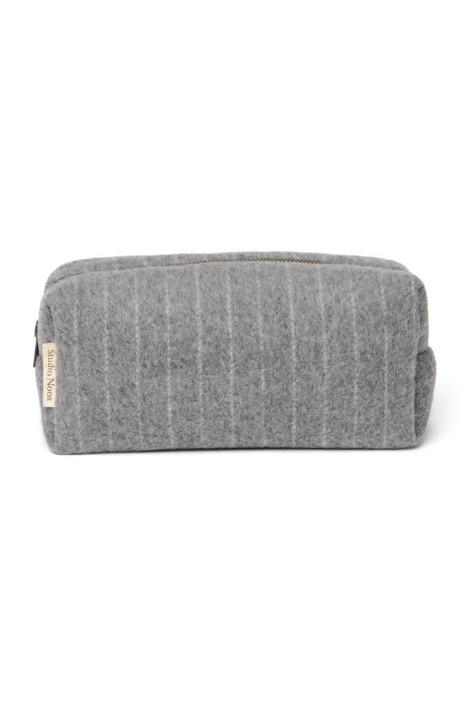 Flannel Chalkstripe Pouch | Light Grey