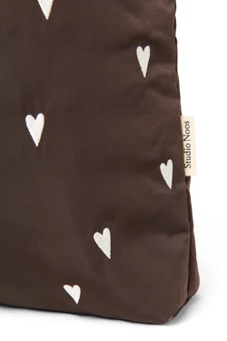 Puffy Mom Bag | Brown Hearts