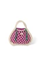 Purple-Green Reversible Insert | Natural Macramé Mini Handbag with