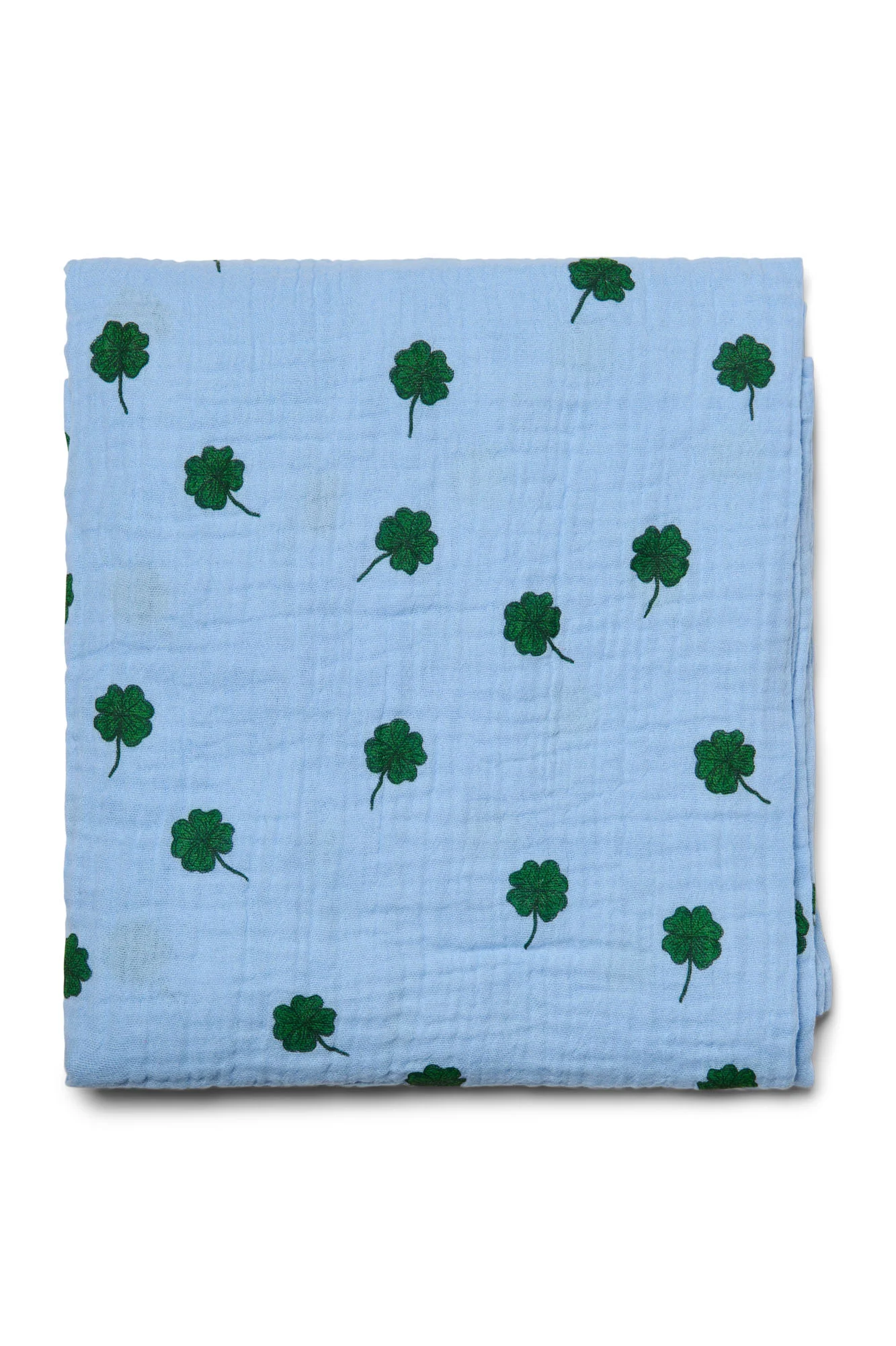 Swaddle Print Large | Light Blue Clover