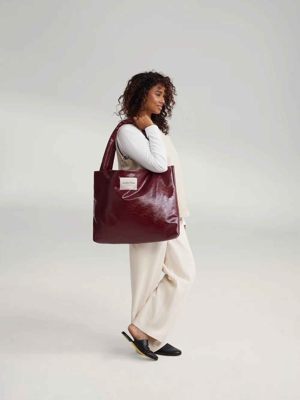 Vegan Leather Mom Bag | Burgundy