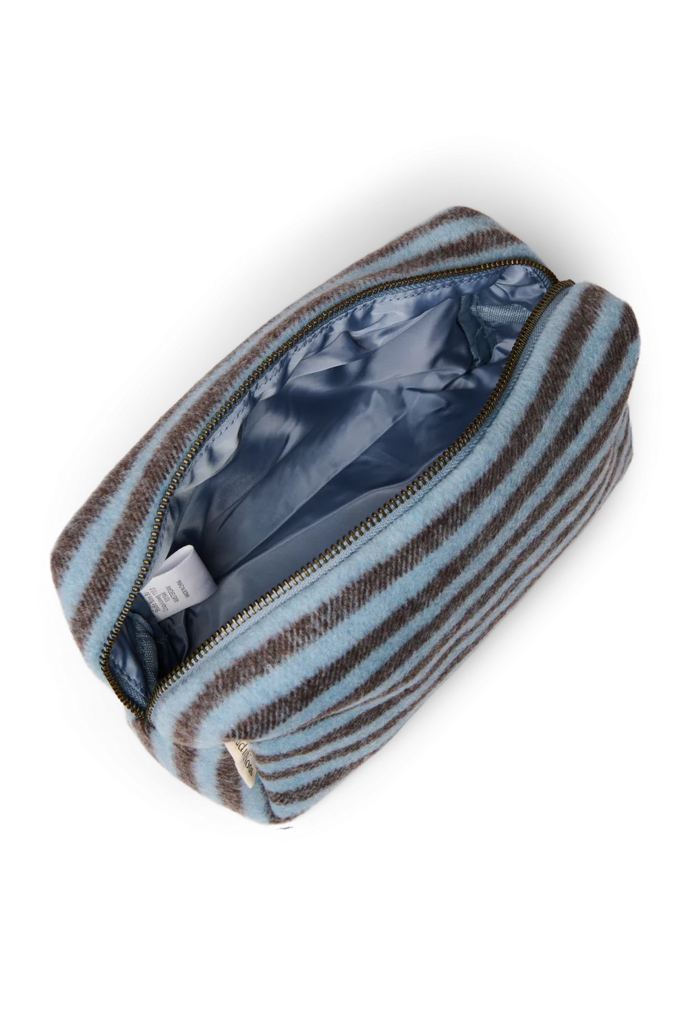 Stripy Wool Pouch | Light Blue / Brown