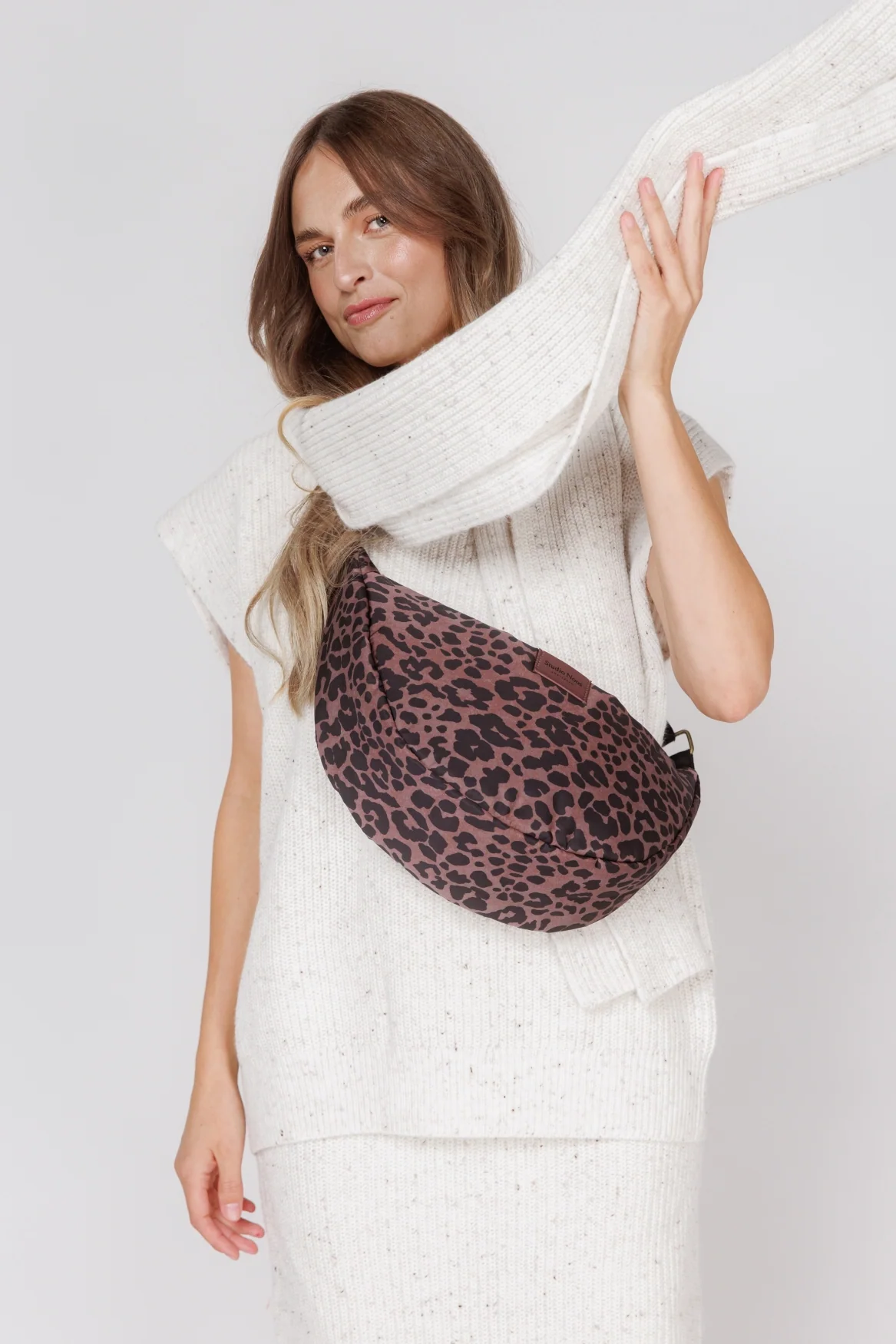 Puffy Adult Fanny Pack | Red Leopard
