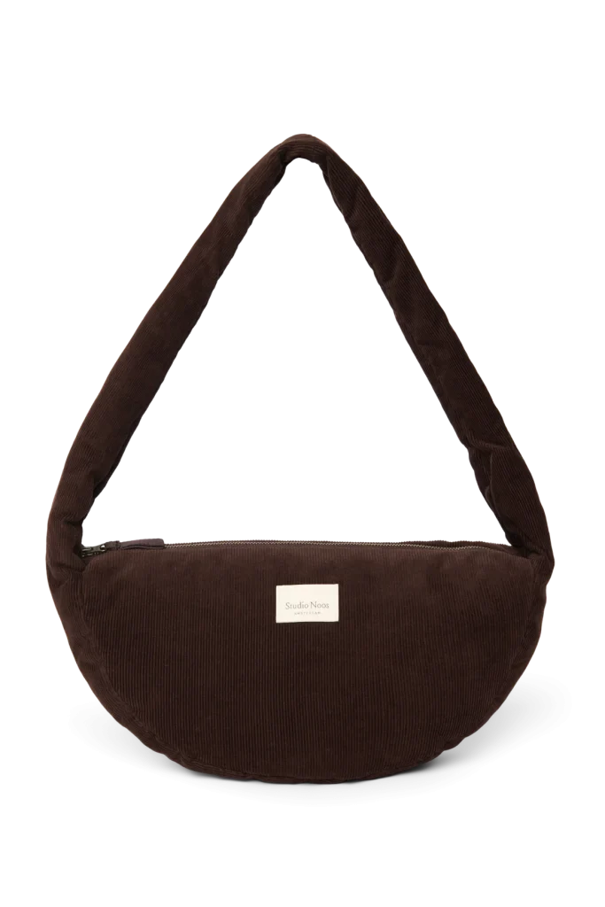 Rib Puffy Mini Cross Body Bag | Dark Brown