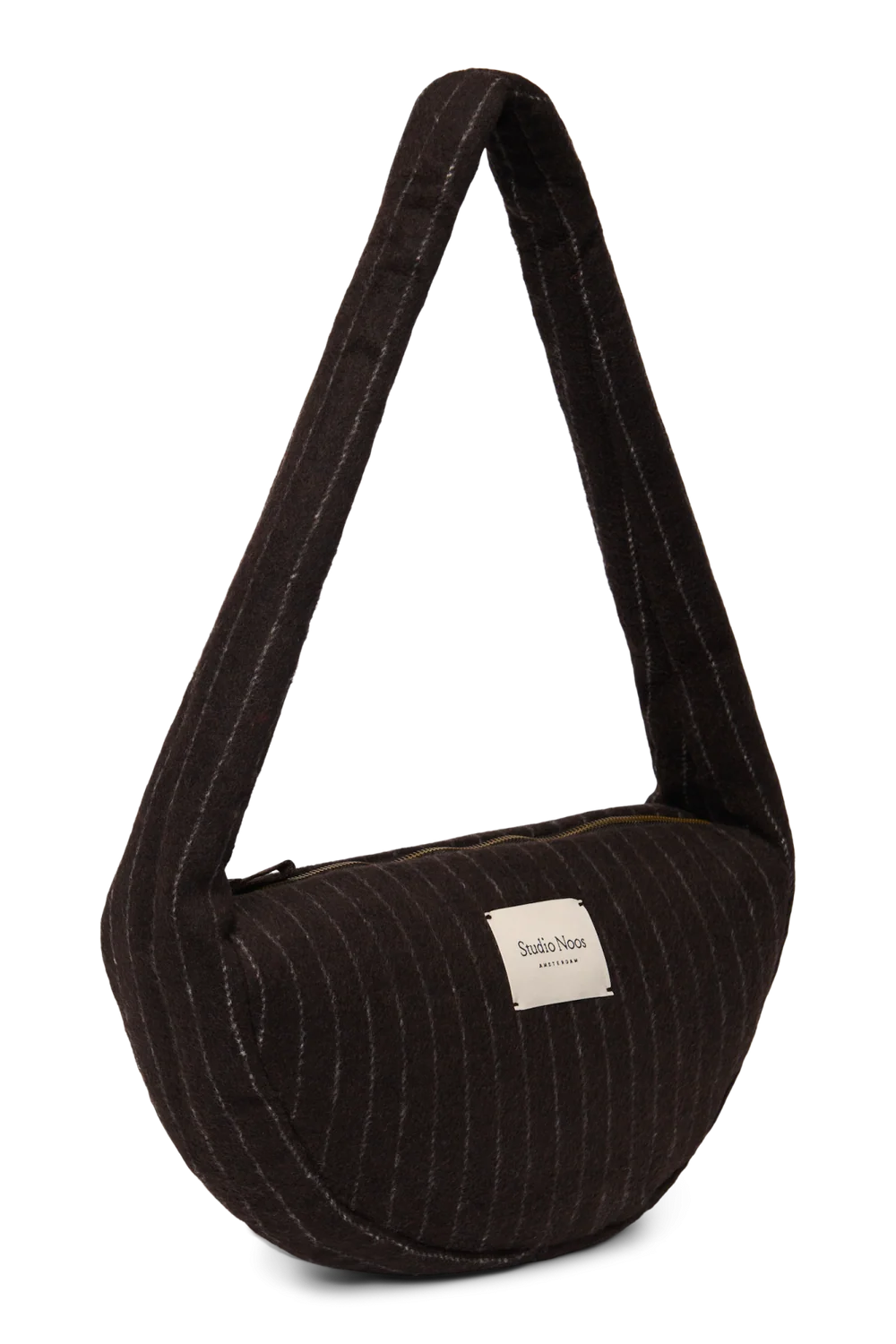 Flannel Chalkstripe Mini Cross Body Bag | Brown