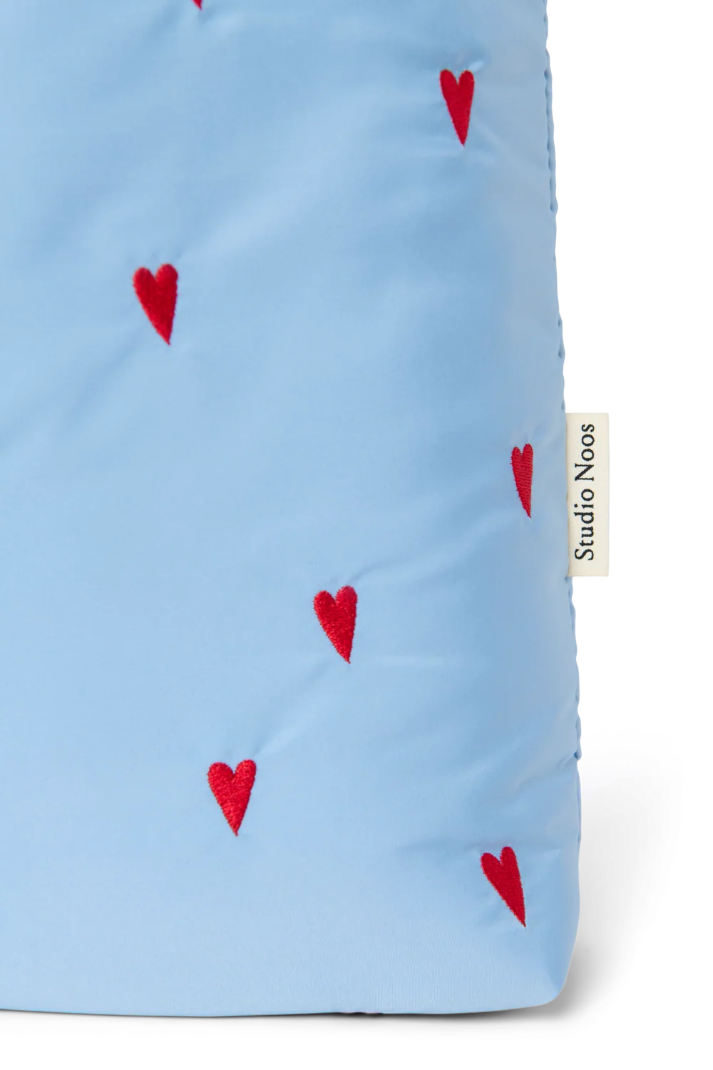 Puffy Mom Bag | Light Blue Hearts