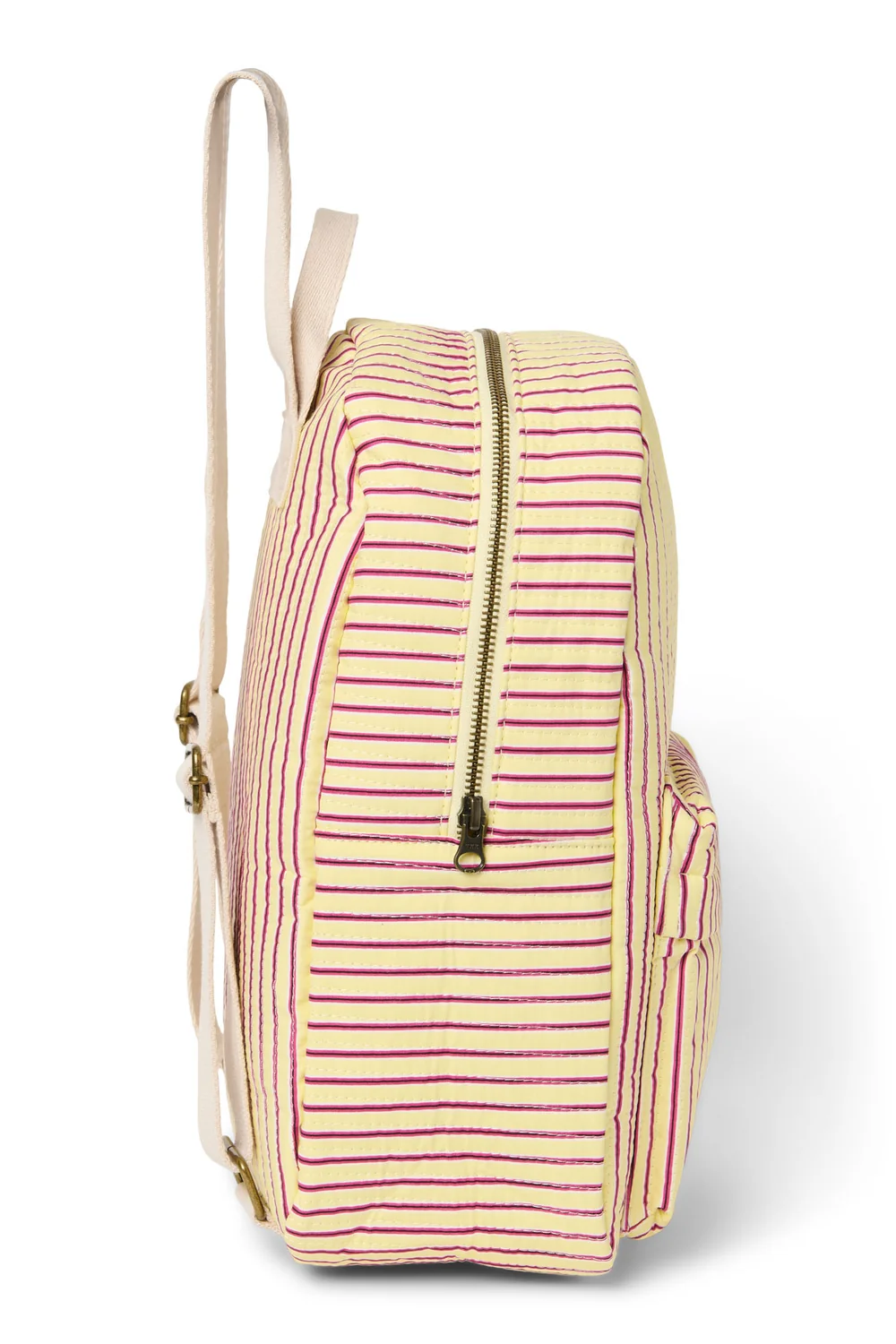 Poplin Striped Midi Backpack | Butter Yellow