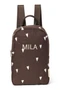 Puffy Mini Backpack | Brown Hearts