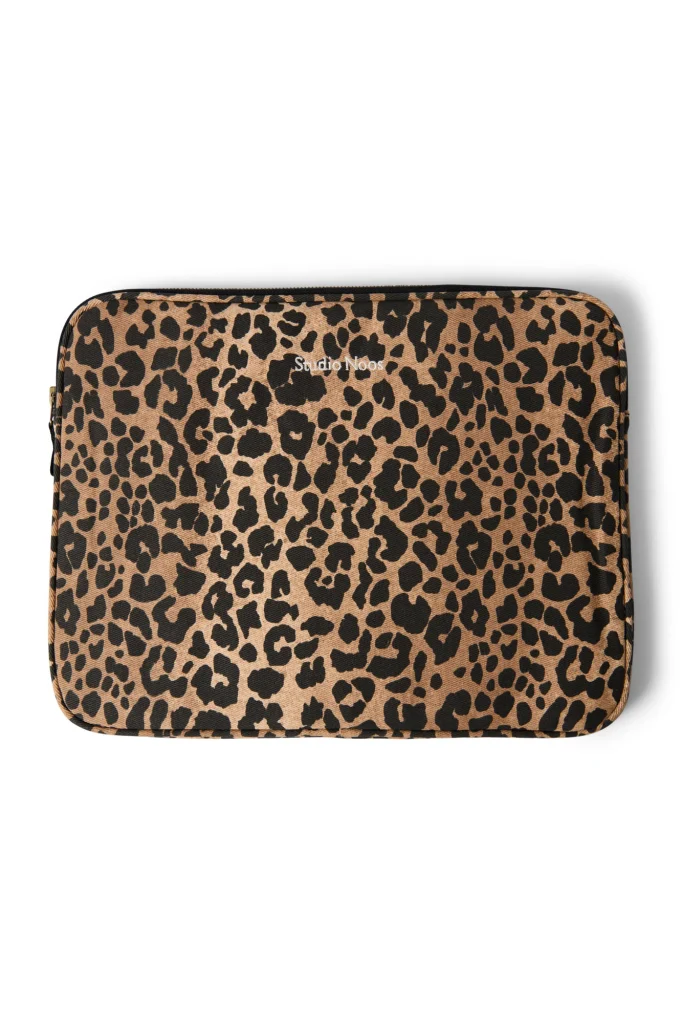 Cotton Laptop Sleeve 15 Inch | Brown Leopard