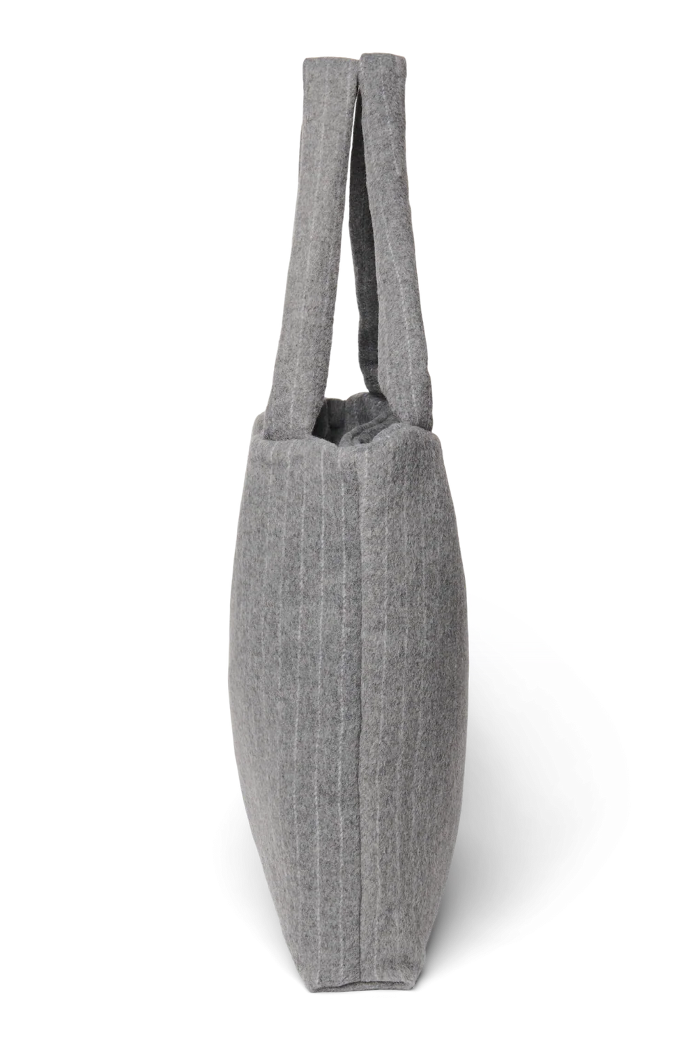 Flannel Chalkstripe Mom Bag | Light Grey