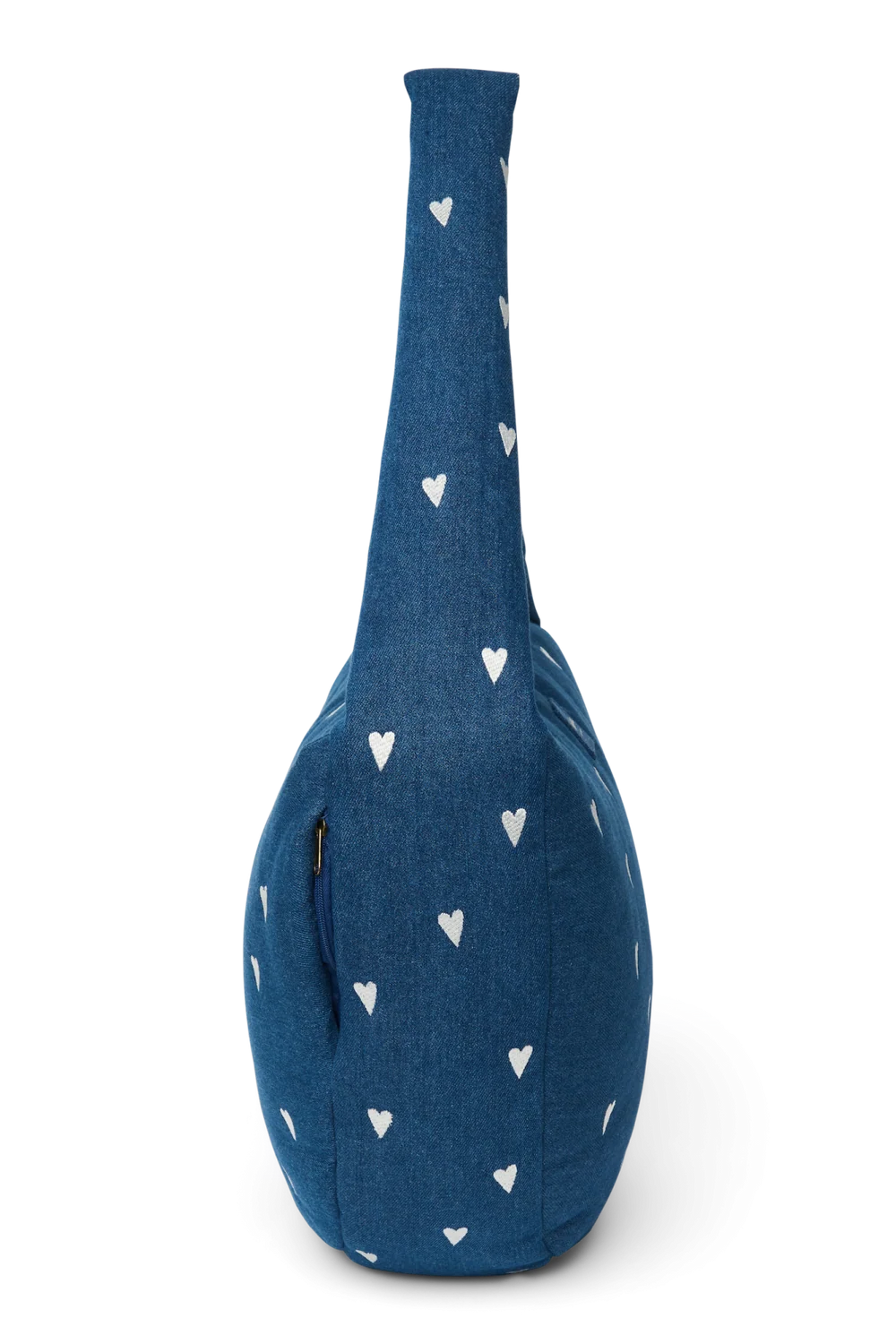 Denim Cross Body Bag | Dark Blue White Hearts