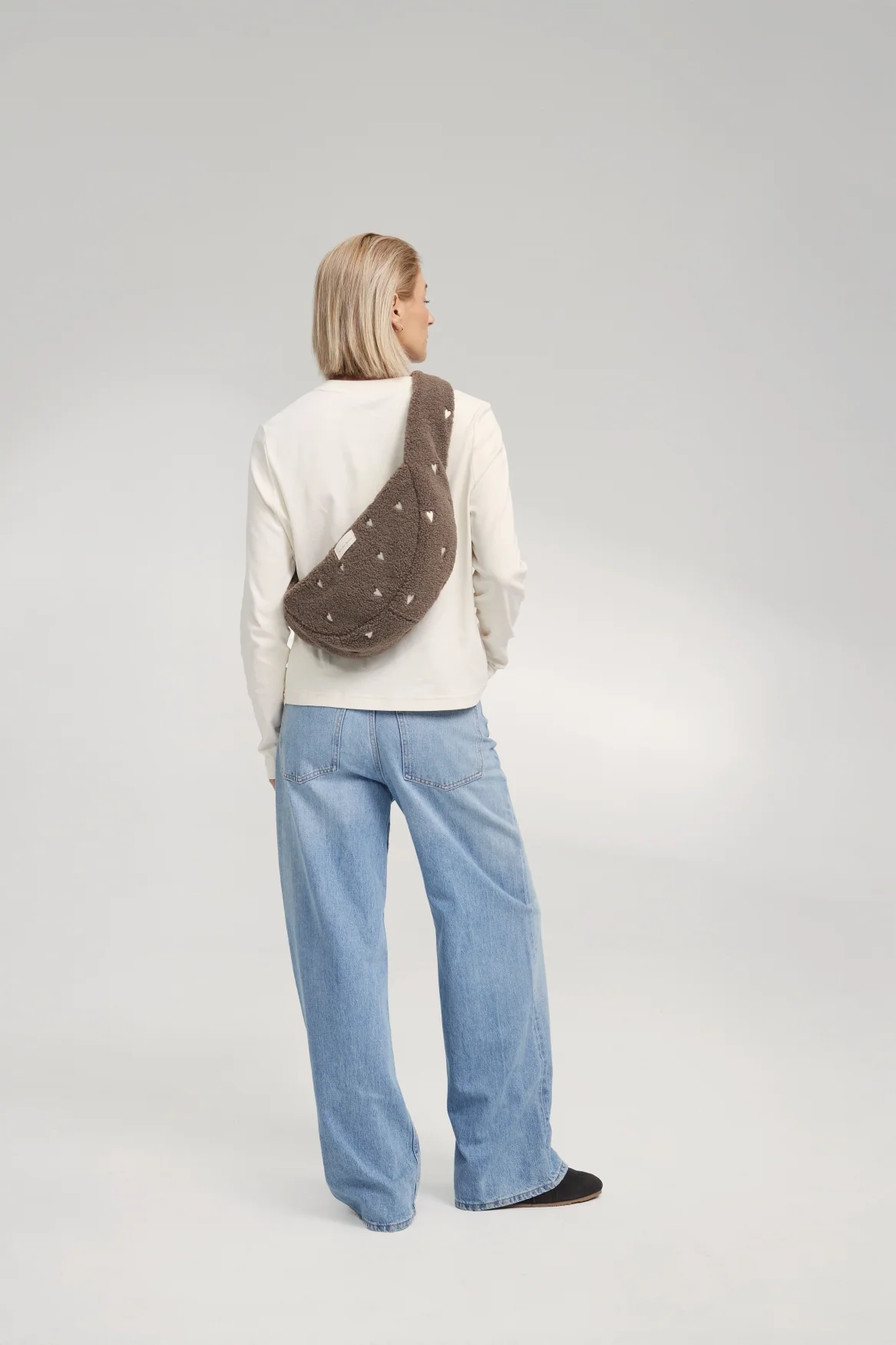 Teddy Mini Cross Body Bag | Brown Hearts
