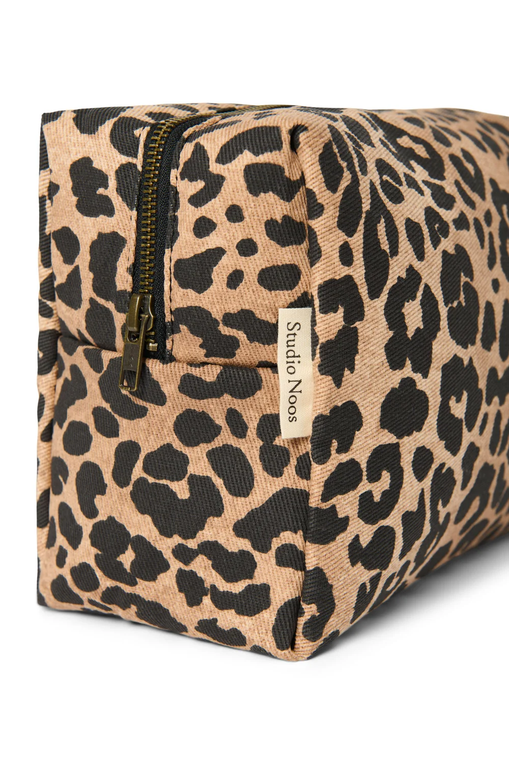 Cotton Toiletry Bag | Brown Leopard