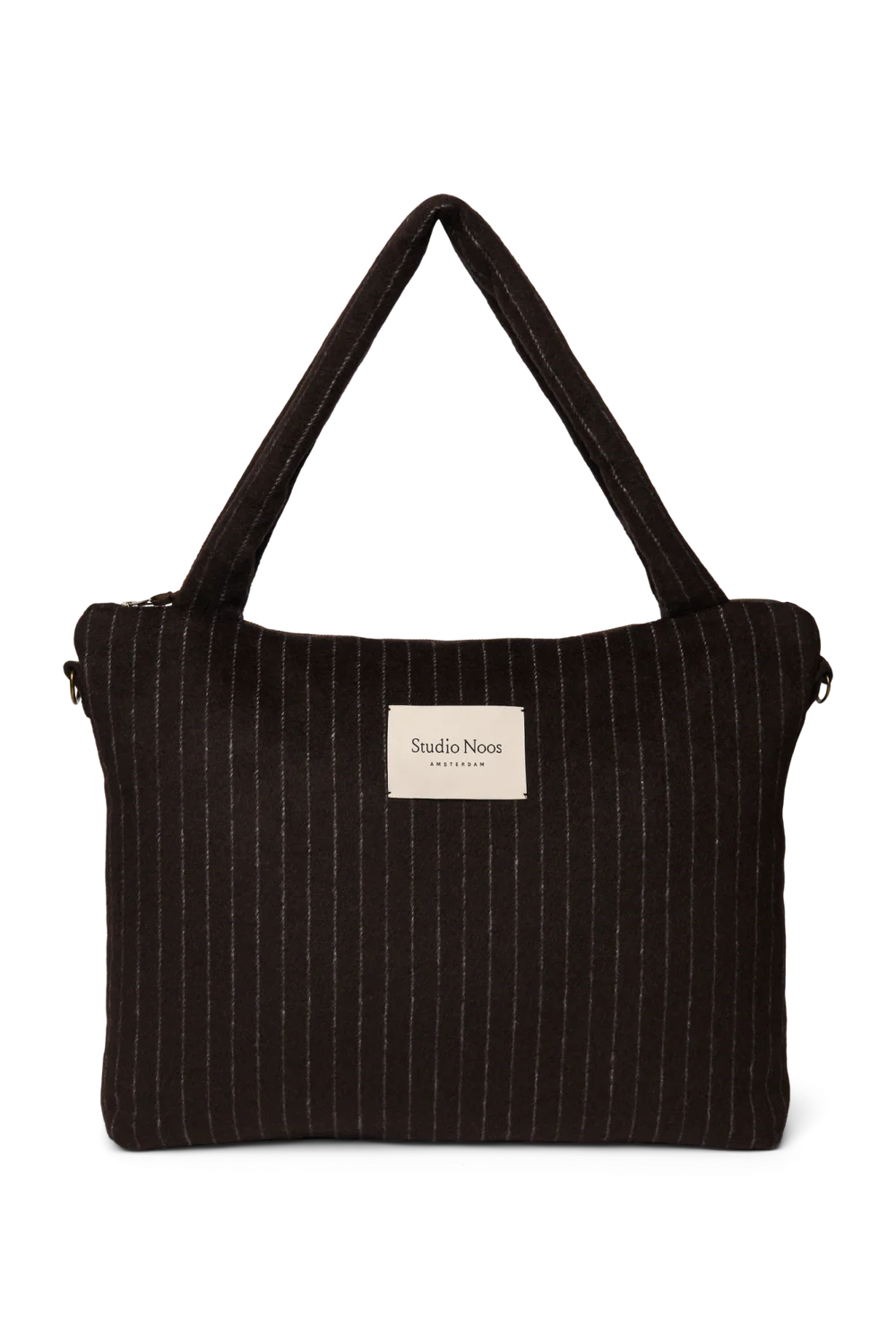 Flannel Chalkstripe Diaper Bag | Brown