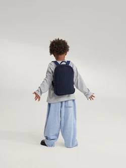 Flannel Chalkstripe Mini Backpack | Dark Blue