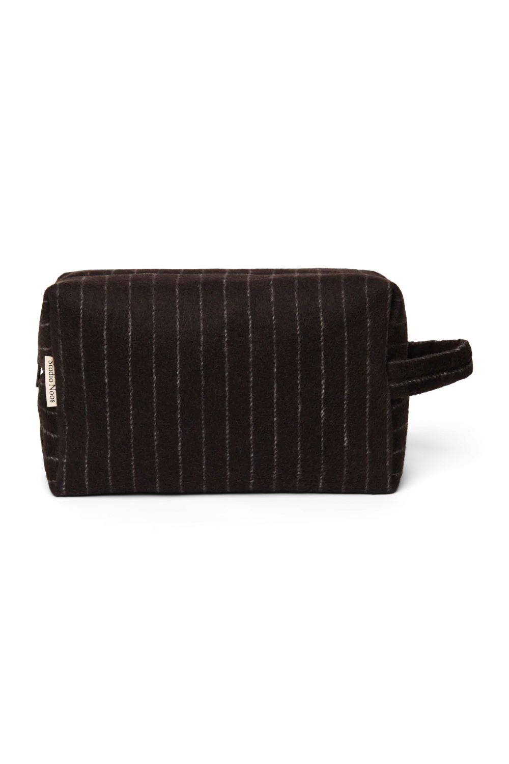 Flannel Chalkstripe Toiletry Bag | Brown