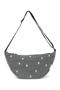 Denim Adult Fanny Pack | Grey Hearts