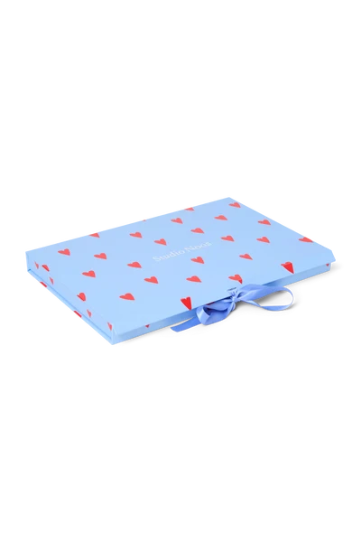 Gift Box S | Light Blue Hearts