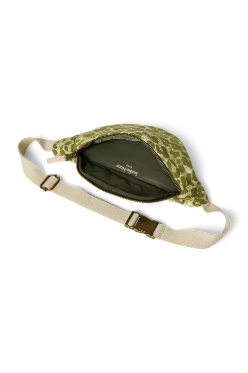 Cotton Mini Fanny Pack | Green Leopard