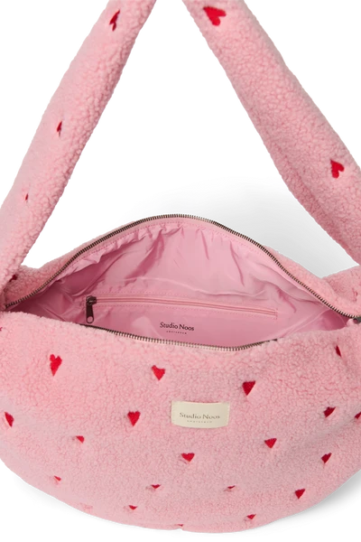 Teddy Cross Body Bag | Light Pink Hearts