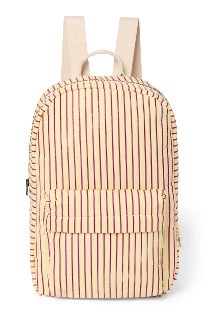 Poplin Striped Midi Backpack | Butter Yellow