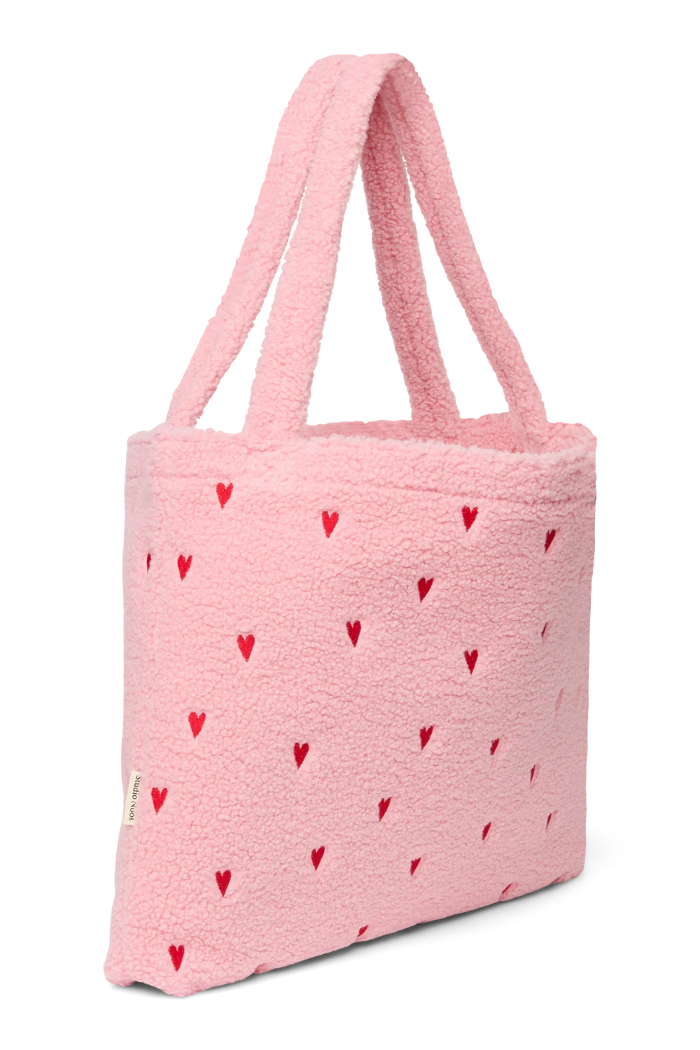 Teddy Mom Bag | Light Pink Hearts