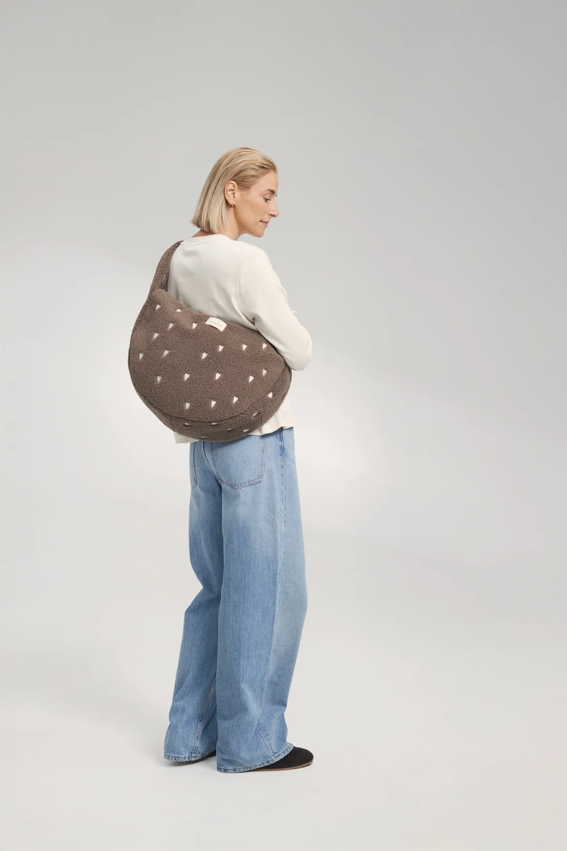 Teddy Cross Body Bag | Brown Hearts