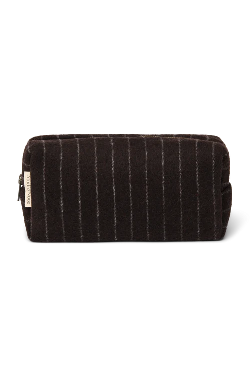 Flannel Chalkstripe Pouch | Brown