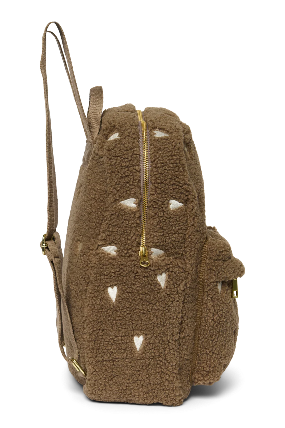 Teddy Midi Backpack | Brown Hearts