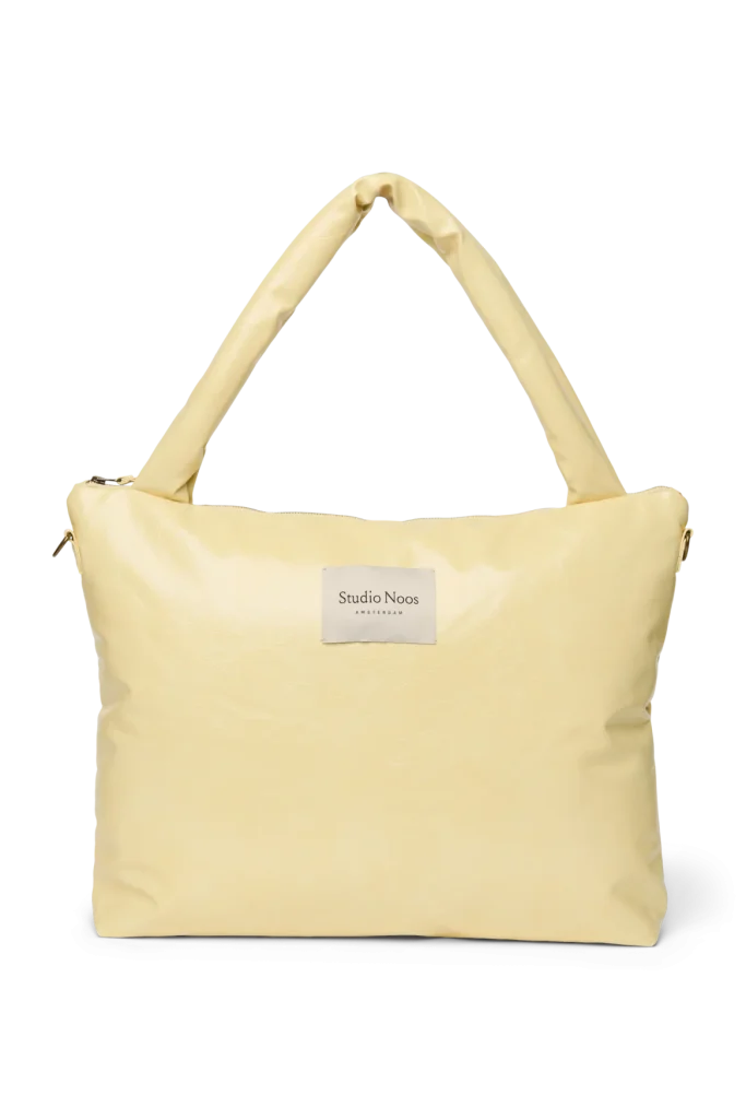 Vegan Leather Diaper Bag | Butter Yellow