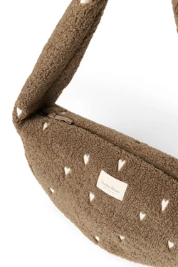 Teddy Mini Cross Body Bag | Brown Hearts