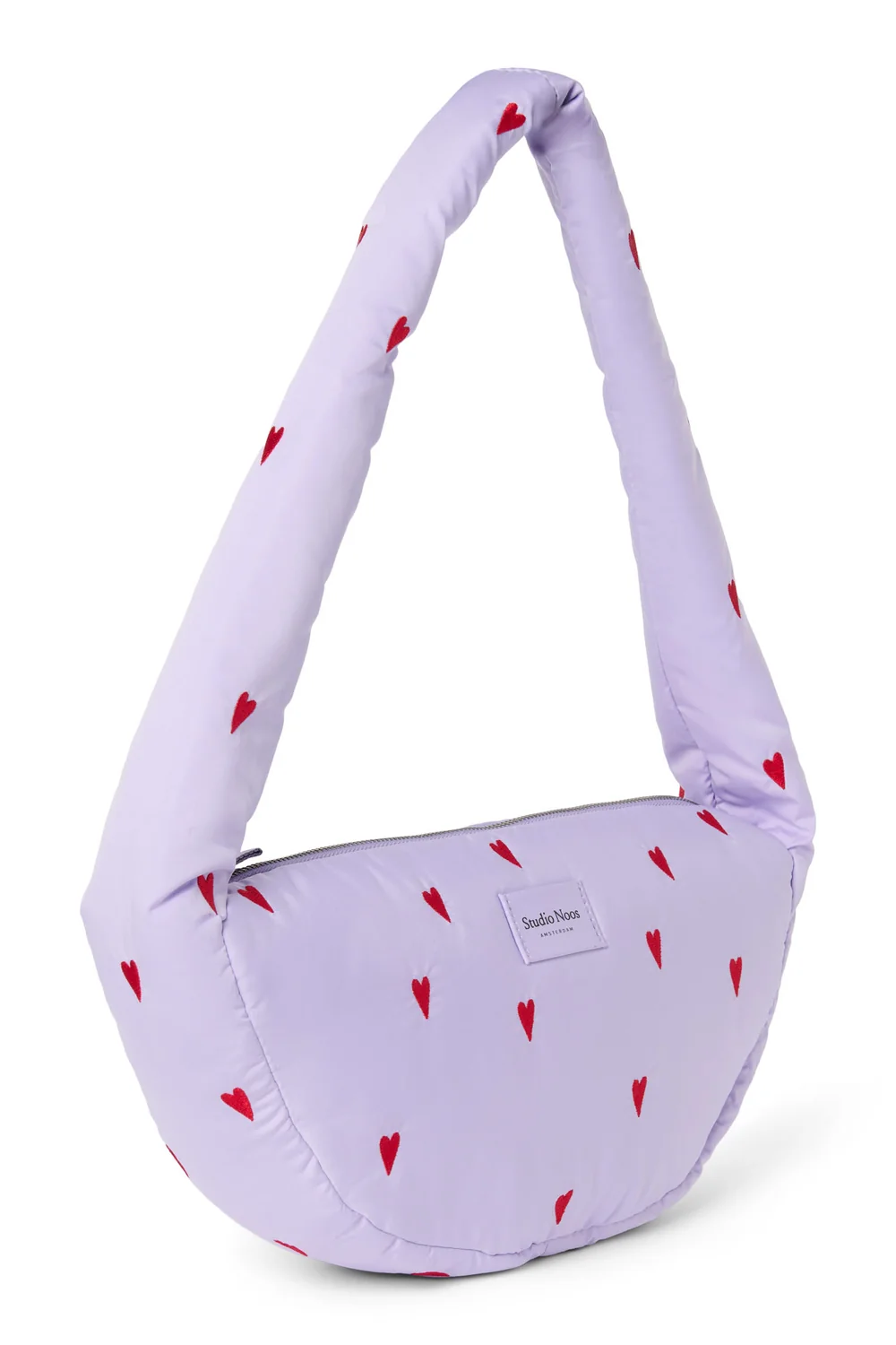 Puffy Mini Cross Body Bag | Purple Hearts