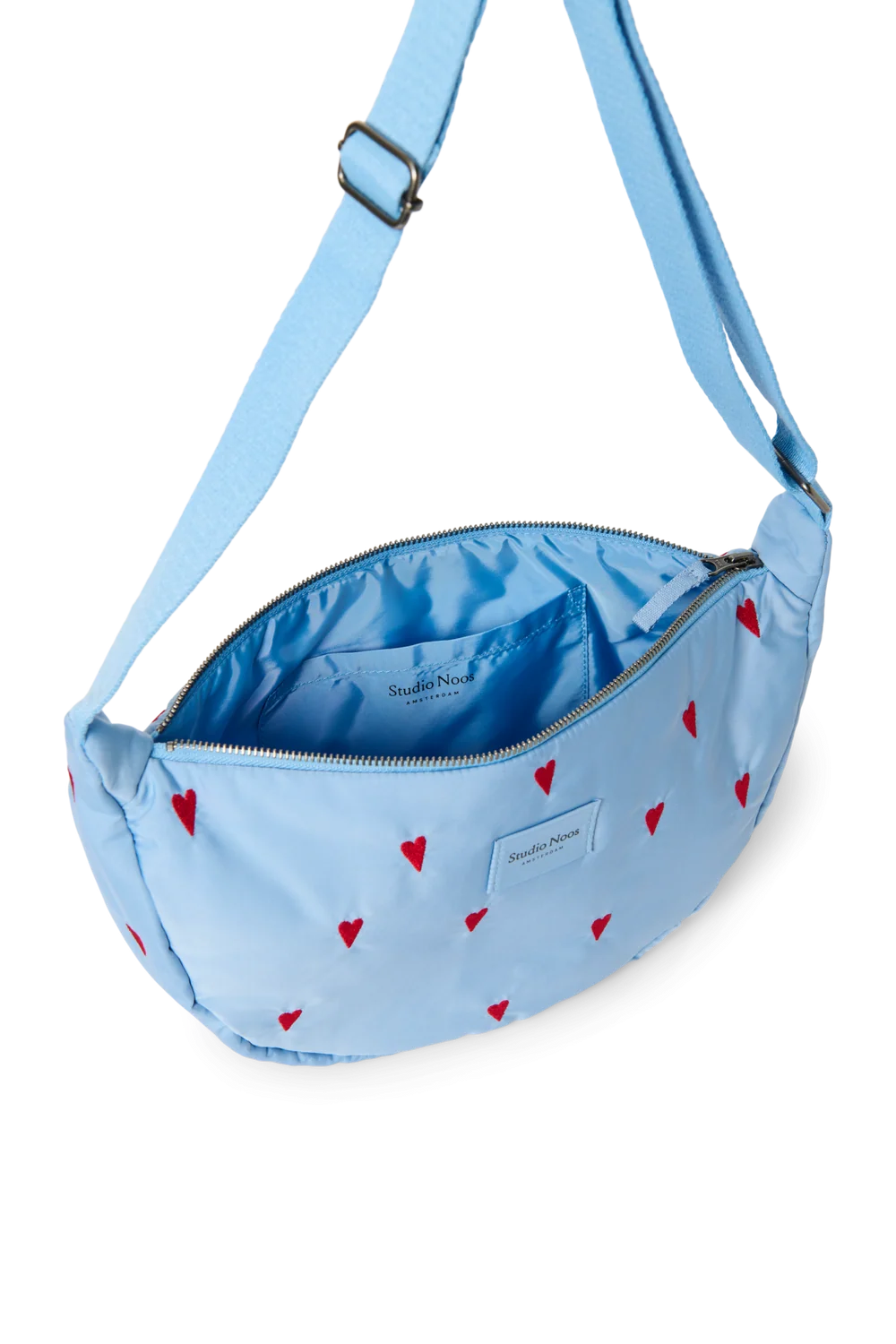Puffy Adult Fanny Pack | Light Blue Hearts